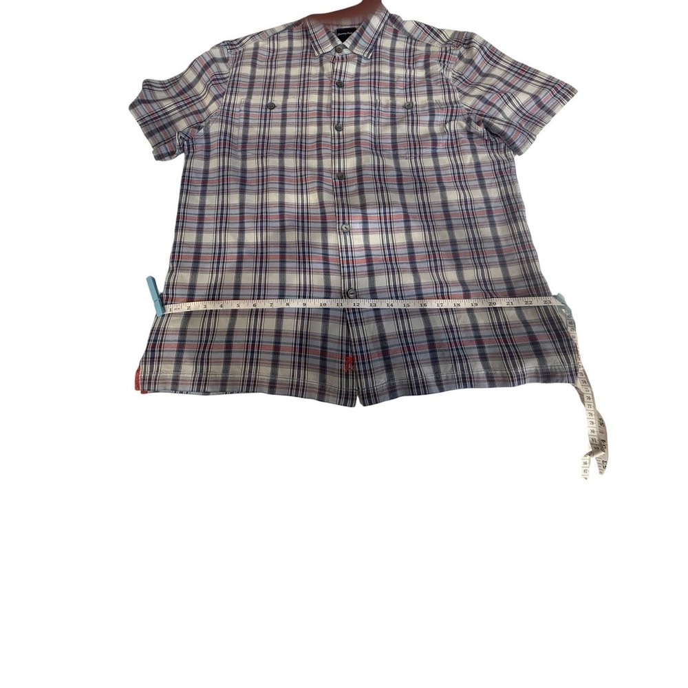 Tommy Bahama Vintage 100% Silk Plaid Camp Shirt Mens XLT Button Front Marlin